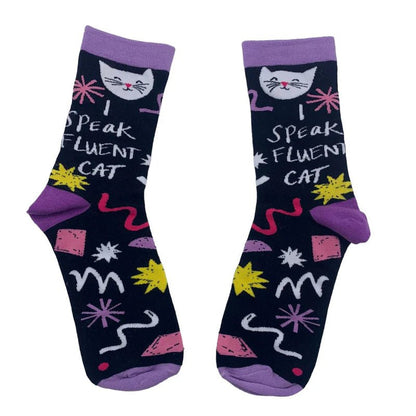 Small Talk 'I Speak Fluent Cat' Socks