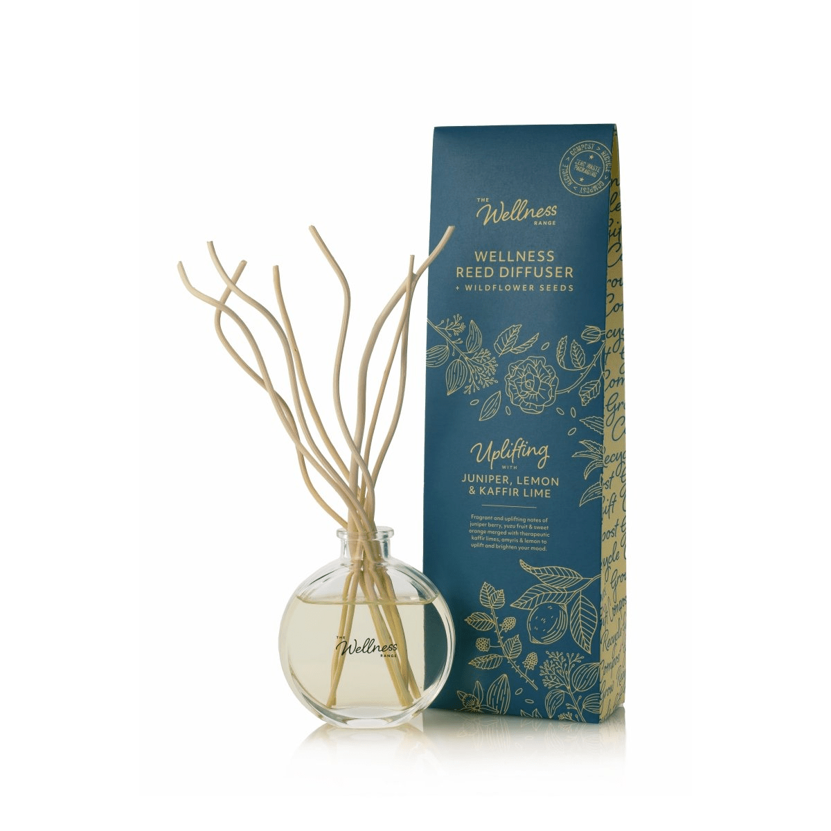 'Uplifting' Reed Diffuser with Juniper, lemon & Kaffir Lime