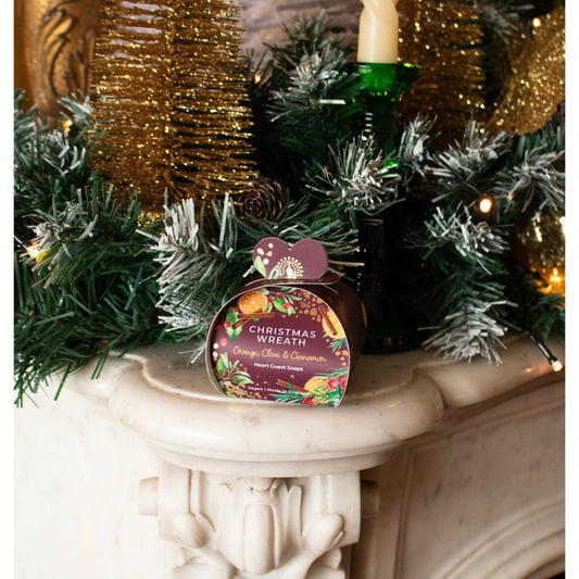 Christmas Tidings: Christmas Wreath Heart Guest Soaps 3pk