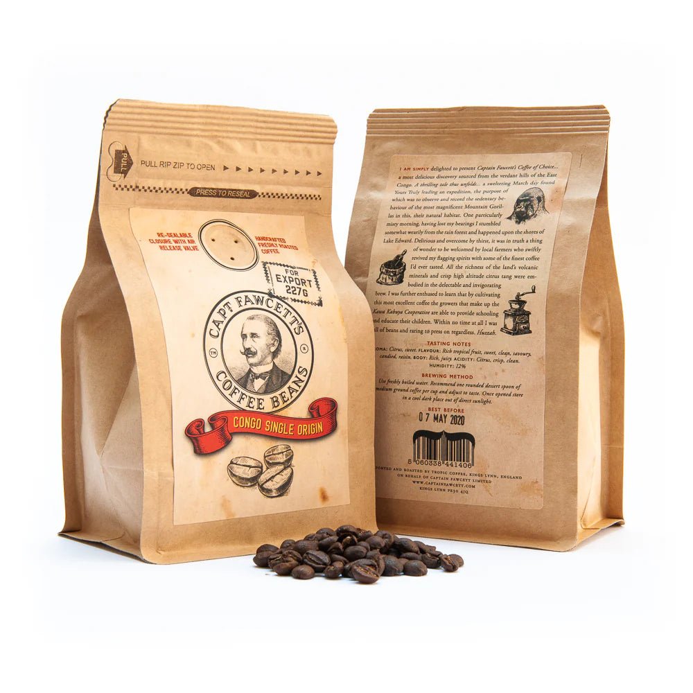 Captain Fawcett Congo Single Origin Coffee Beans, 227g