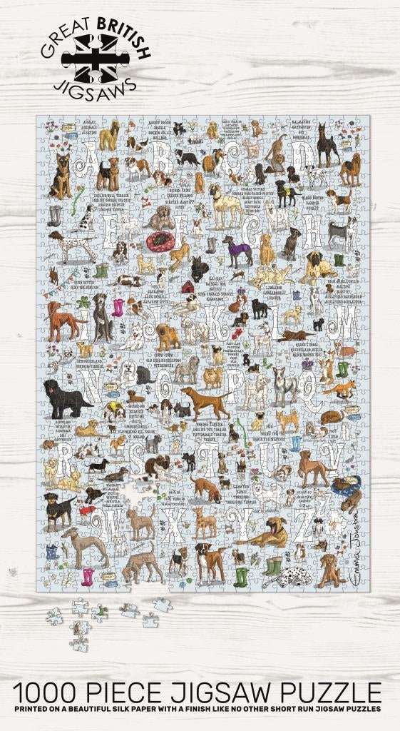 Emma Joustra Dogs A-Z, 1000 Piece Jigsaw Puzzle