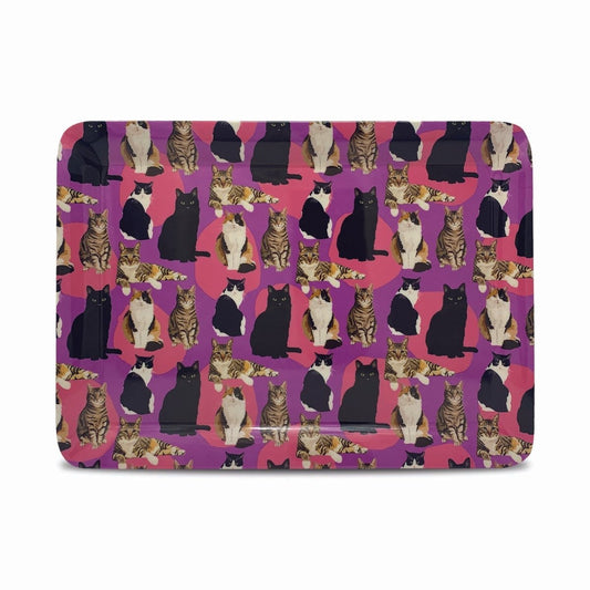 Cat Patterned Tray by Leslie Gerry