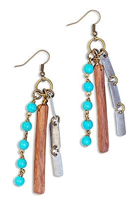 Organic Element Snare Earrings in Turquoise