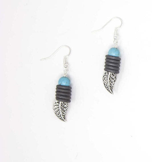 Snare Leaf Earrings in Turquoise