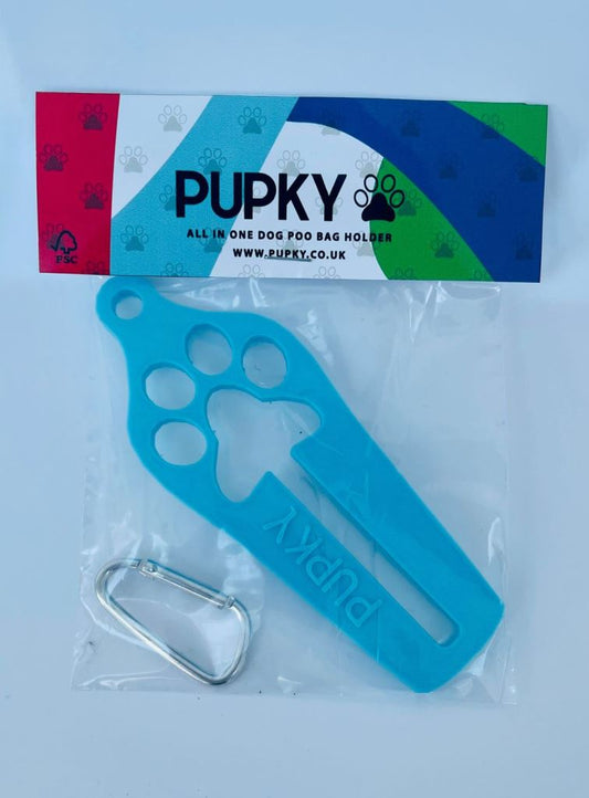 Pupky Dog Poo Bag Holder, Blue