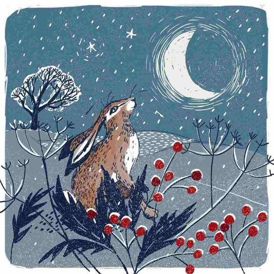 Moon Gazing Christmas Cards, pack of 10