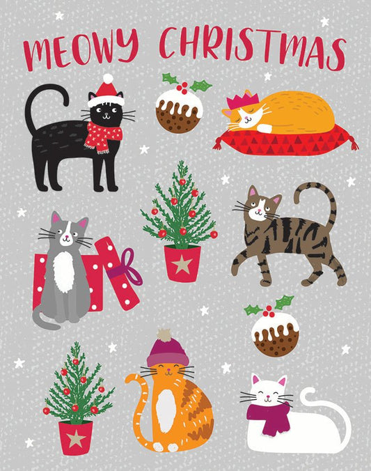 Meowy Christmas Cats, pack of 10, 2022