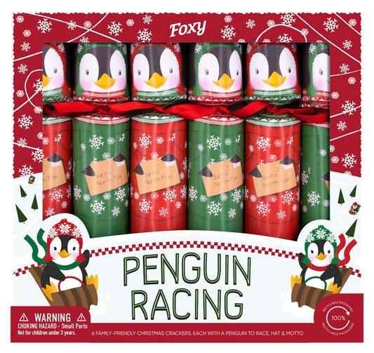 Penguin Racing Crackers, Box of 6