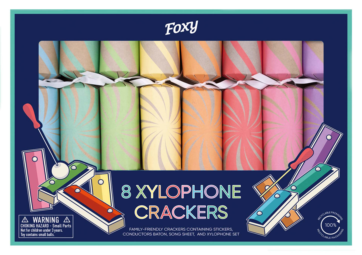 Pastel Swirl Xylophone Crackers, Box of 8
