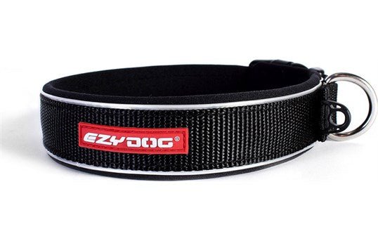 EzyDog Neo Classic Neoprene Dog Collar, Small, Black